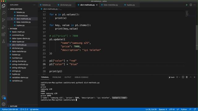18-Python Dersleri-Python Dictionary Metotları смотреть онлайн