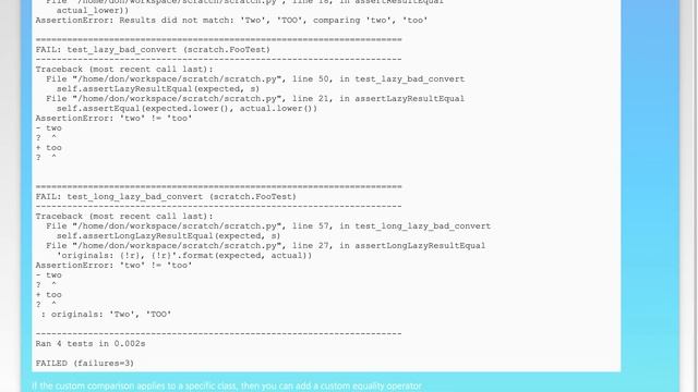Python unittest : how to specify custom equality predicate? смотреть онлайн