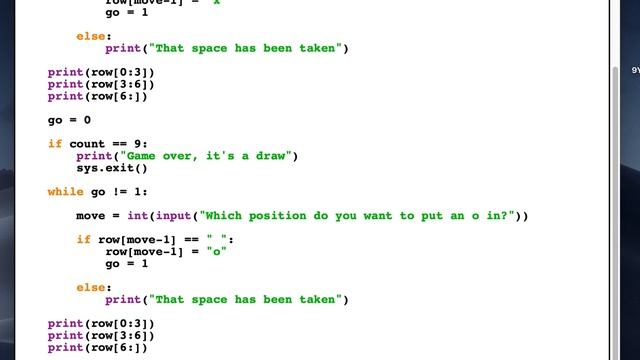 Python Noughts & Crosses / Tic Tac Toe Game 4: Draw the game смотреть онлайн