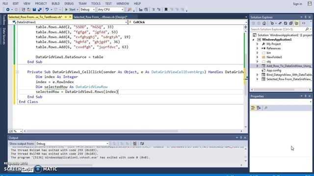 VB.NET - Get Selected Row Values From DataGridView Into TextBox In VB.NET [ With Source Code ] смотреть онлайн
