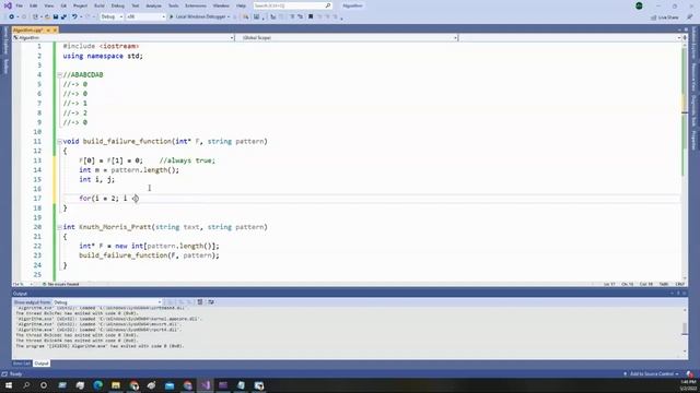 KMP algorithm implementation in C++ смотреть онлайн