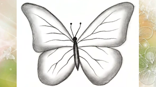 Бабочка простым карандашом смотреть онлайн
