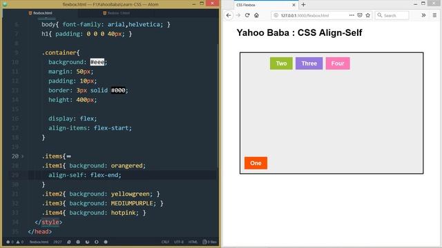 CSS Flexbox Align-Self Tutorial in Hindi / Urdu смотреть онлайн