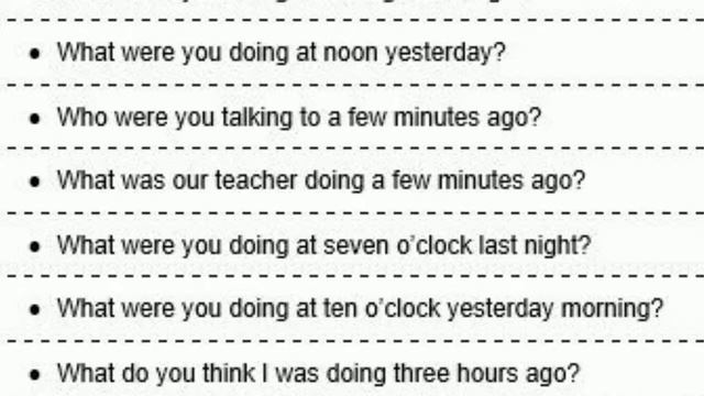 PAST CONTINUOUS QUESTIONS смотреть онлайн