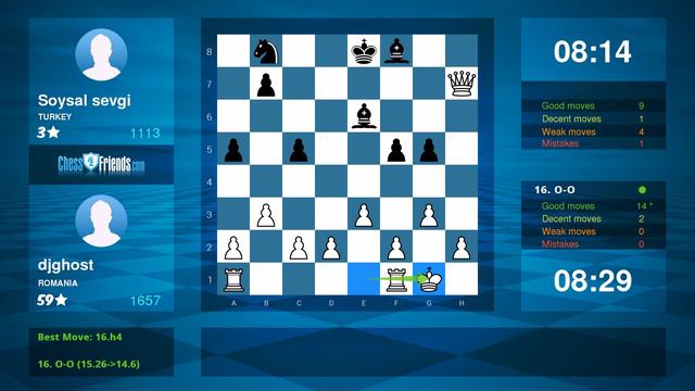 Chess Game Analysis: djghost - Soysal sevgi : 1-0 (By ChessFriends.com) смотреть онлайн