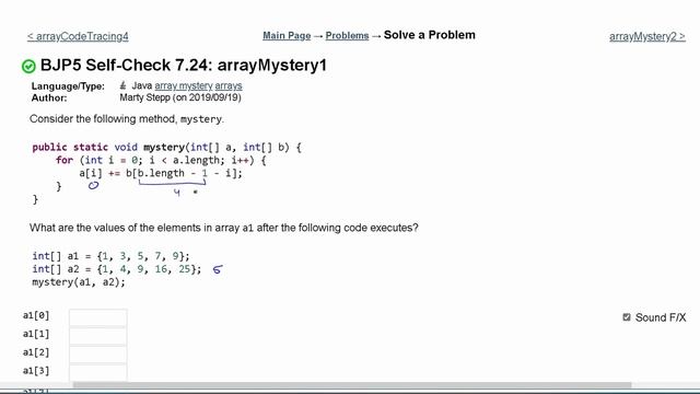 Java Practice It | Self-Check 7.24: arrayMystery1 | arrays, syntax, array basics смотреть онлайн