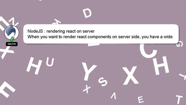 NodeJS : rendering react on server смотреть онлайн