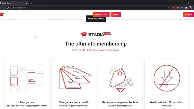 Built Google Stadia Landing Page Clone Using Quasar Framework(vue) смотреть онлайн