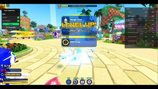 Sonic Speed Simulator Script • Infinite Rings • Infinite EXP • Auto Rebirth [Roblox] смотреть онлайн
