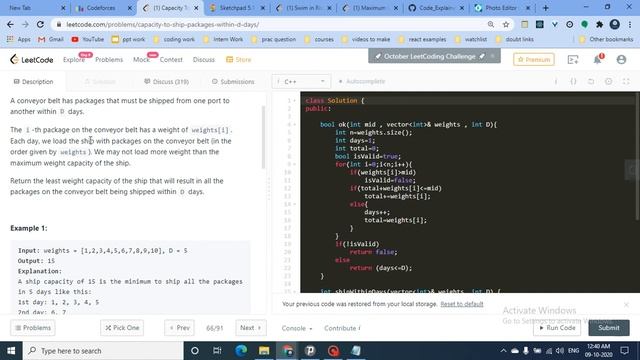 1011. Capacity To Ship Packages Within D Days | Binary Search Series | Leetcode Medium | LEETCODE смотреть онлайн