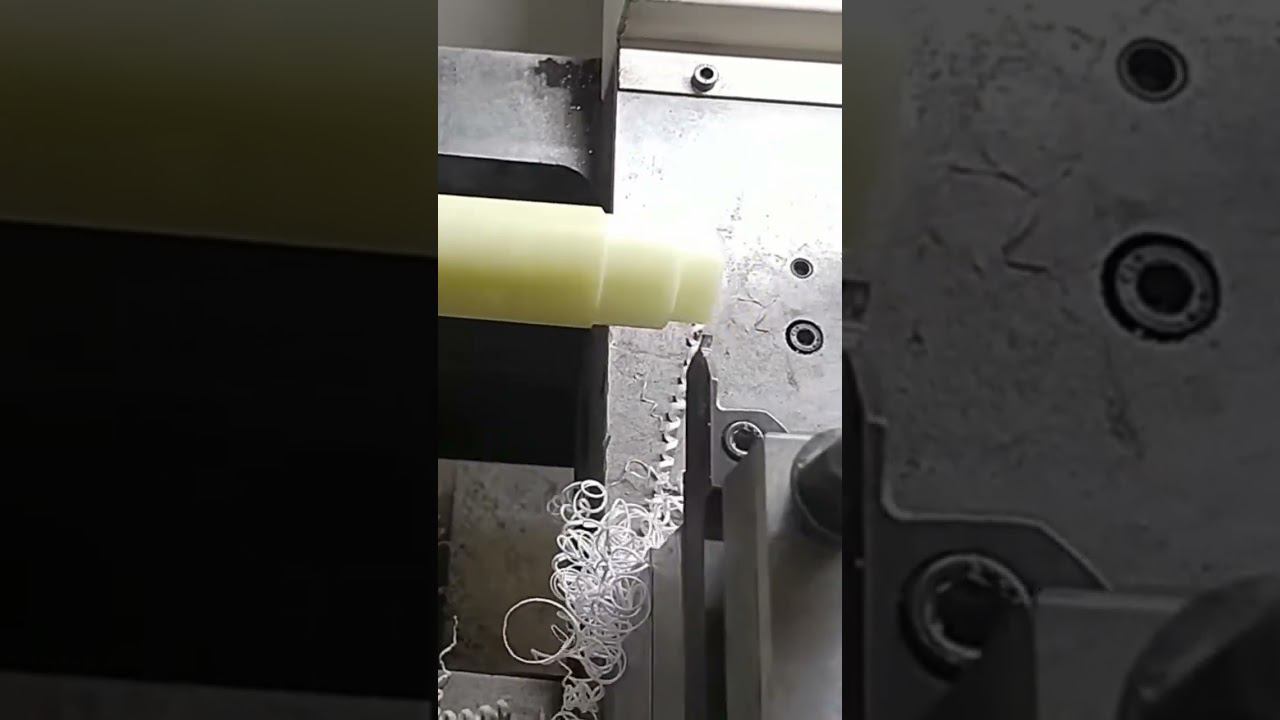 обработка двух деталей капролон #токарный #токарная #cnc #чпу смотреть онлайн