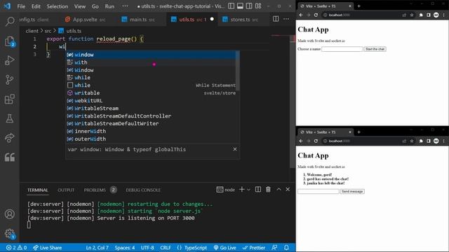 Chat App programmieren mit Express, socket.io, TypeScript, Svelte + Deployment смотреть онлайн