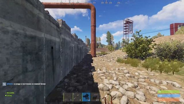 RUST: Наткнулись на админа с пулемётом. смотреть онлайн