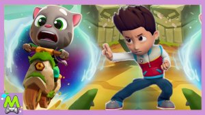 Говорящий Том Гонка на Время vs Щенячий Патруль.Быстрые и Ловкие Бегуны.Коты против Собак