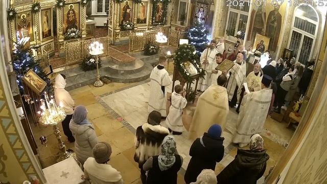 07.01.2021 года. Великая рождественская вечерня. Прямая трансляция. смотреть онлайн