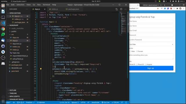 Master React Form Validations with Formik and Yup смотреть онлайн