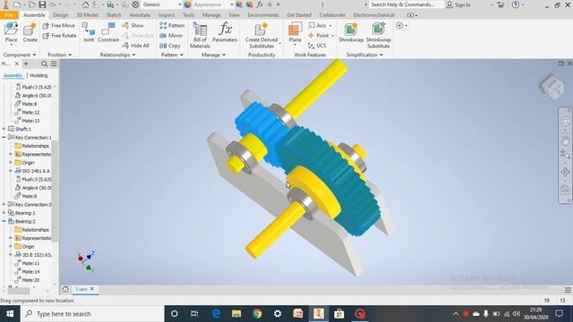 Gear Train Design using Autodesk Inventor - Project assignment for Skyfi Labs online course смотреть онлайн