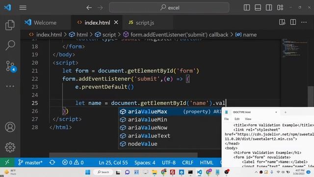 Javascript SweetAlert2 Example to Validate HTML5 Form Input Fields With Custom Icons & Messages смотреть онлайн