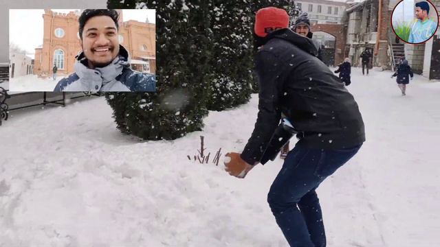 Russian Mosque Astrakhan Oblast|| After Namaj We Enjoyed So Much In Snowfall ❄️🌨️|| Mohammad Hussai