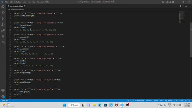 List and its Operations in Python смотреть онлайн