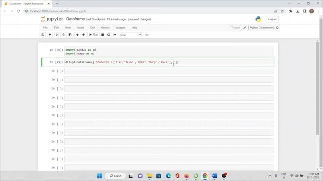 How to create Dataframe using pandas? | python playlist смотреть онлайн