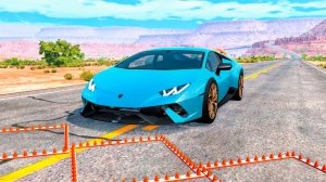 Коллекция автомобилей против шипов на дороге-BeamNG drive