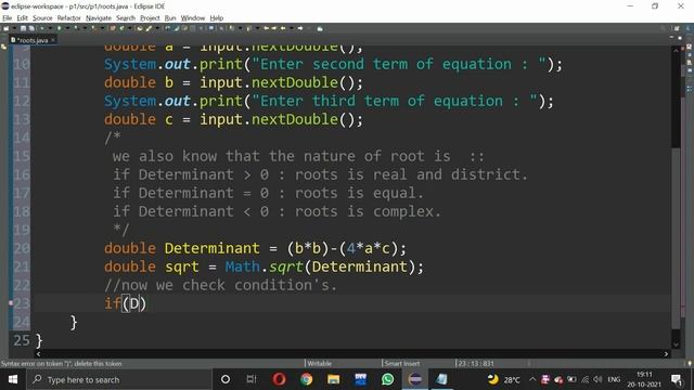 How find roots of any given quadratic equation in java смотреть онлайн