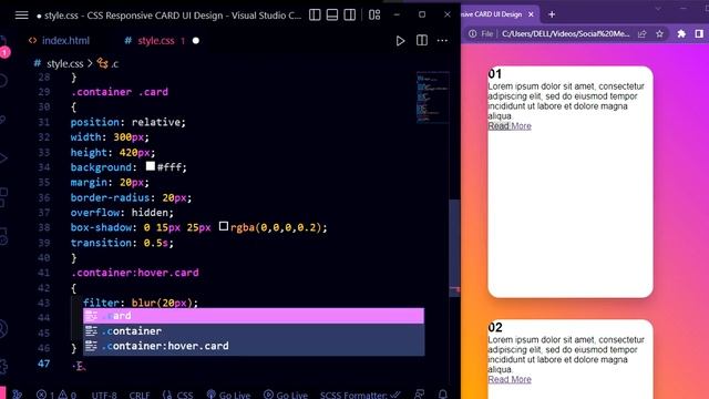 CSS Responsive Card UI Design & Hover Effects | Using HTML5 & CSS3 смотреть онлайн