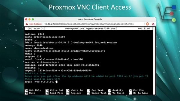 VNC Client with a Proxmox VM