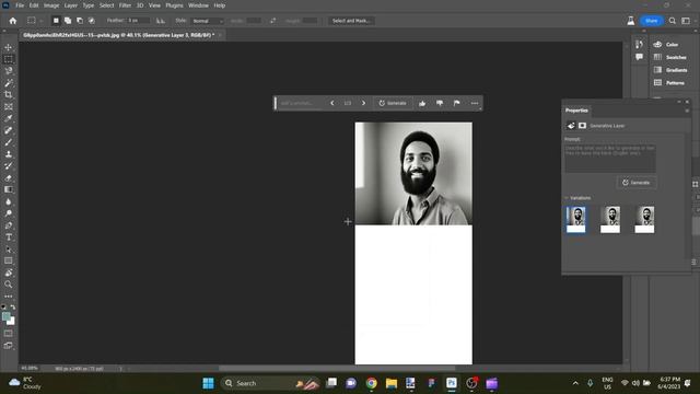 Adobe Photoshop AI Generative Fill - Turning a Headshot into a Full Body Portrait смотреть онлайн