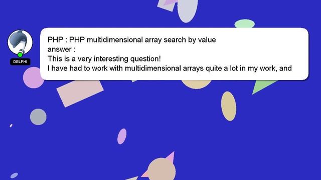 PHP : PHP multidimensional array search by value смотреть онлайн