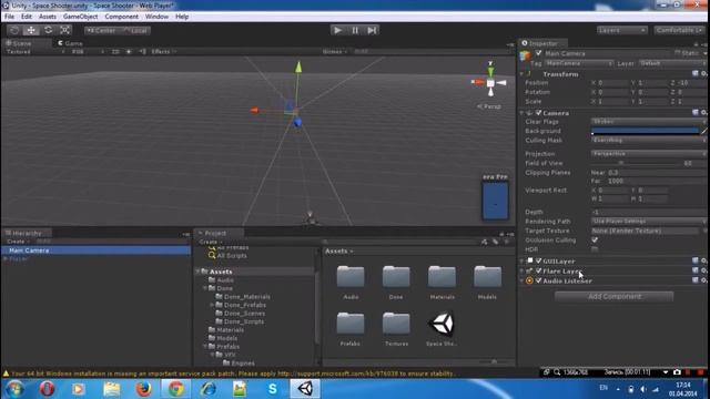 Создание космического шутера в Unity 3d 2-3 (добавление и настройка игрока, камера и освещение) смотреть онлайн