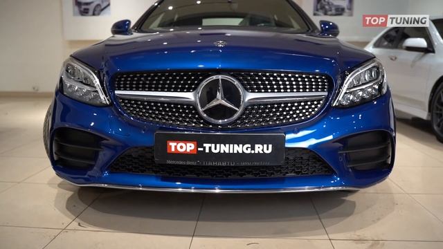Решетка Diamond + сетка фильтр в Mercedes w205 С-class смотреть онлайн