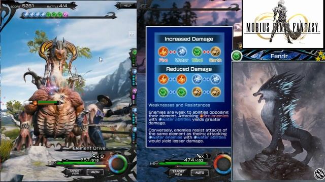 Mobius Final Fantasy Mage job Boss battle Huge red dragons Chapter 1 смотреть онлайн