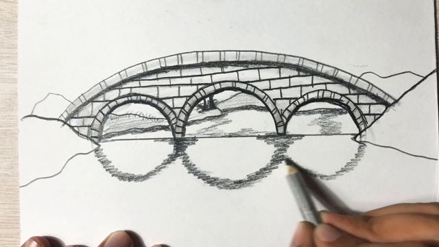 How to Draw Beautiful Pencil Sketch Bridge Scenery step by step || Draw Easy Pencil Colour Scenery смотреть онлайн