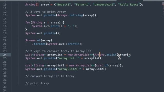 Java: Convert Array to ArrayList, and ArrayList to Array смотреть онлайн