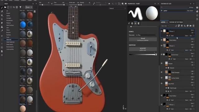 Substance Painter для новичков. Как затекстурировать 3D-модель гитары. Урок 3 смотреть онлайн