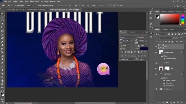 Make a birthday flyer design in photoshop step by step смотреть онлайн