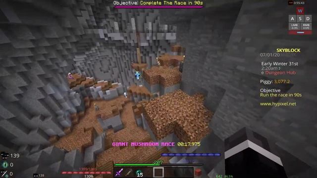 How to complete the Giant mushrooms race on nothing mode! | Hypixel Skyblock смотреть онлайн