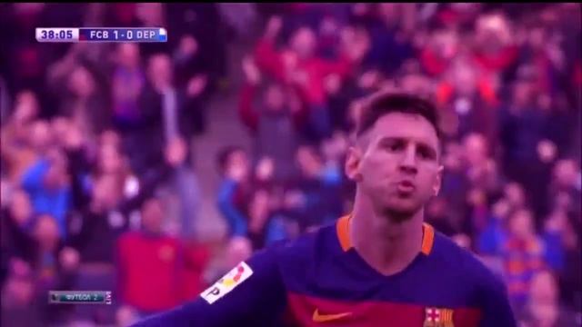 Идеальный гол Месси со штрафного в ворото Депортиво [2015][Vine] смотреть онлайн