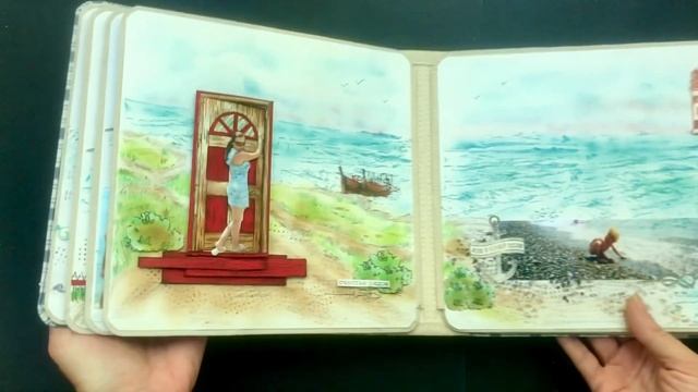 Обзор морского альбома.Скрапбукинг. смотреть онлайн