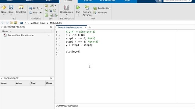 Matlab | How to plot the difference of two unit step functions смотреть онлайн