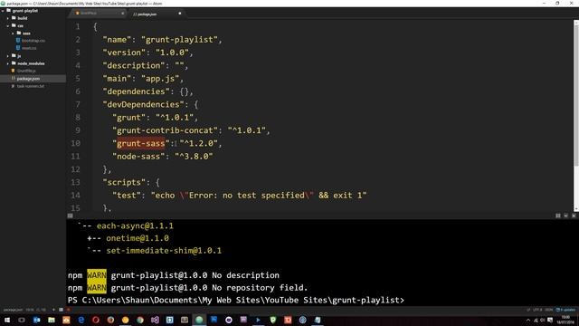 Grunt JS Tutorial #5 - Compiling SASS смотреть онлайн