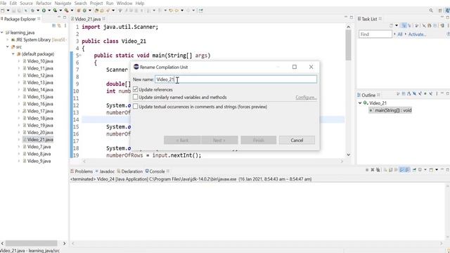 Java 23: How to rename a java file in eclipse смотреть онлайн