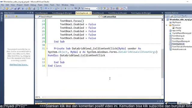 Live Pembuatan splikasi Pembelian dg VB .NET dan MySQL / MariaDB (ODBC Connector) смотреть онлайн