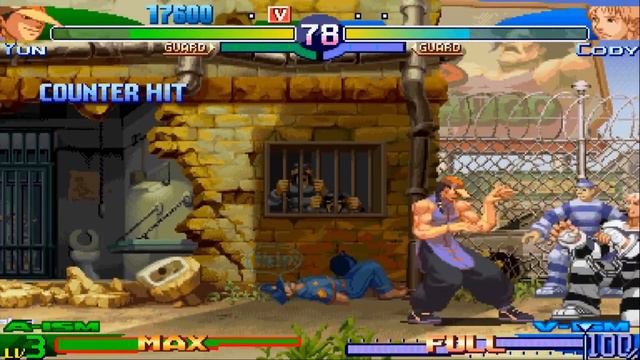 STREET FIGHTER ALPHA 3 MAX PSP YUN vs CODI смотреть онлайн
