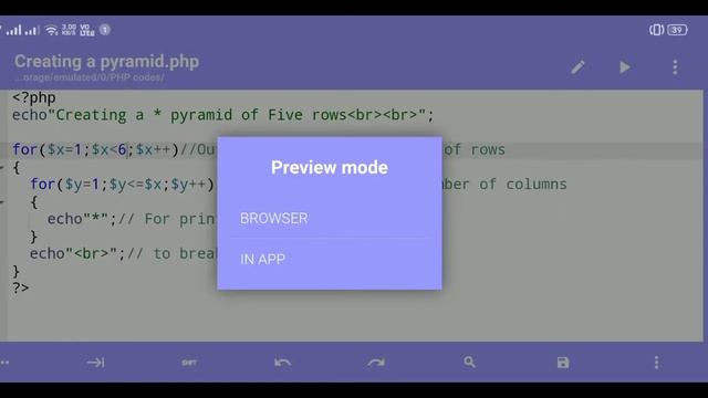 To print * pyramid of 5 rows using php смотреть онлайн