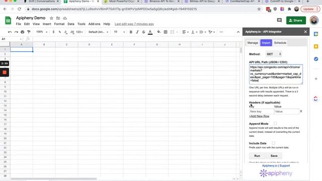 Coingecko API - How To Import Crypto Data In Google Sheets [Tutorial] смотреть онлайн
