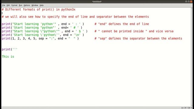 Print() Formats, End of line, Separators, Multiple line Statements | Python Tutorial for beginners смотреть онлайн