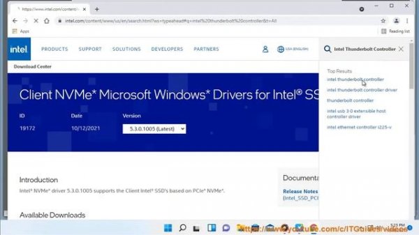 DOWNLOAD Intel Thunderbolt Controller Drivers for Windows 11/10
